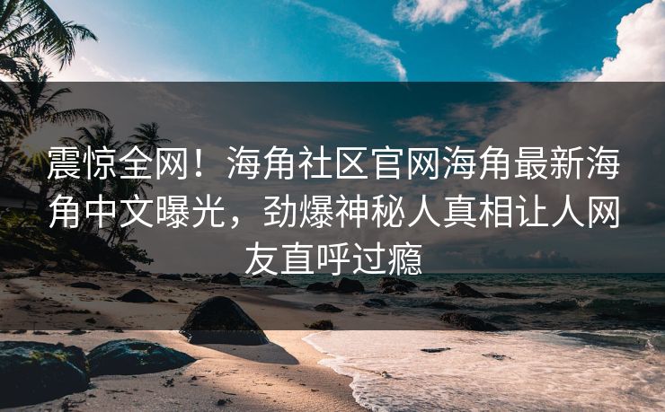 震惊全网！海角社区官网海角最新海角中文曝光，劲爆神秘人真相让人网友直呼过瘾