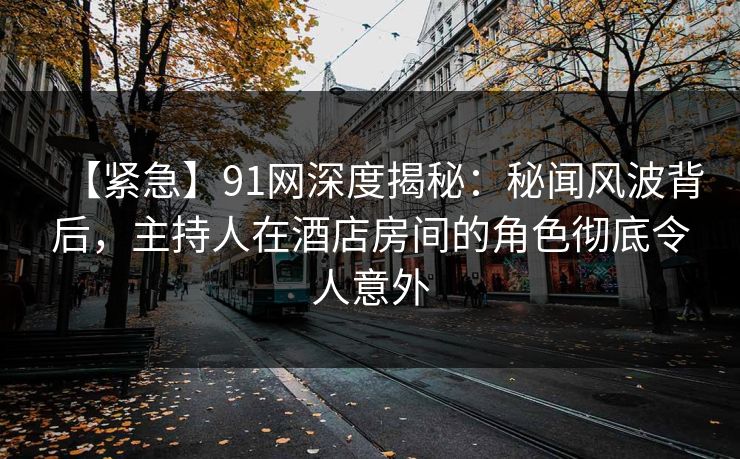 【紧急】91网深度揭秘：秘闻风波背后，主持人在酒店房间的角色彻底令人意外