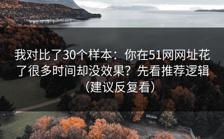 我对比了30个样本：你在51网网址花了很多时间却没效果？先看推荐逻辑（建议反复看）